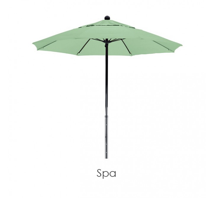 California Umbrella 7.5' Complete Fiberglass Market Umbrella Pulley Open Black - Pacifica