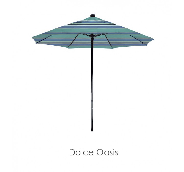 California Umbrella 7.5' Complete Fiberglass Market Umbrella P Open Black - Sunbrella