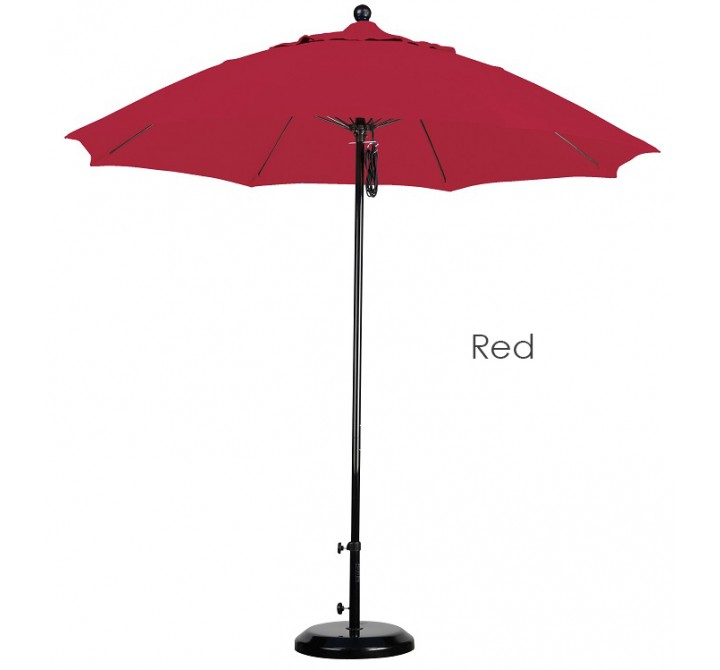 California Umbrella 9' Fiberglass Market Umbrella Pulley Open Black - Pacifica