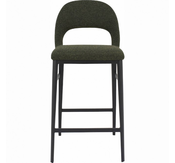 Moe's Home Collection Roger Counter Stool - Green Velvet - Front