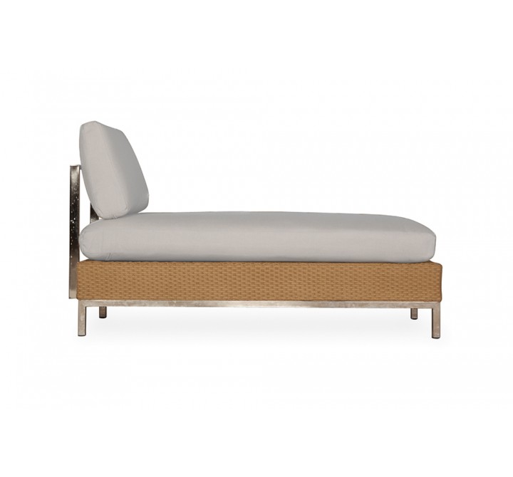 Elements Armless Chaise With Stainless Steel Back