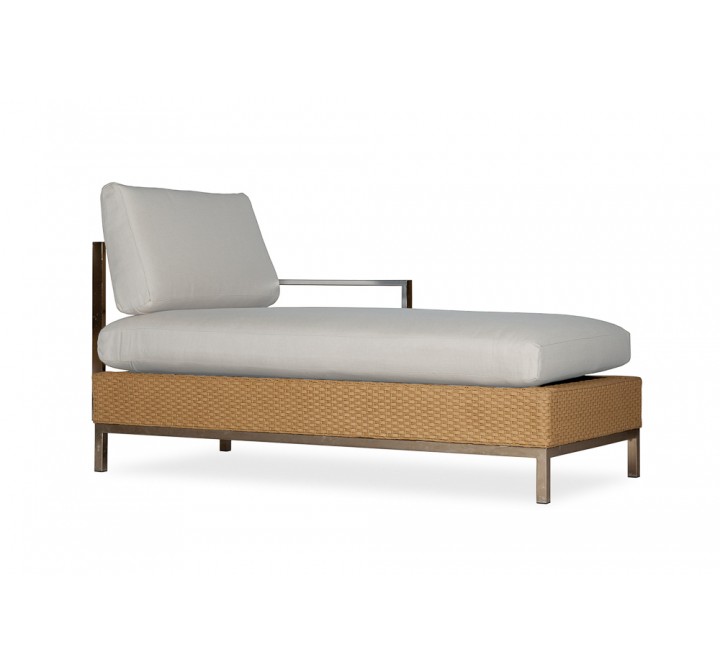 Elements Left Arm Chaise With Stainless Steel Arm And Back - Angle