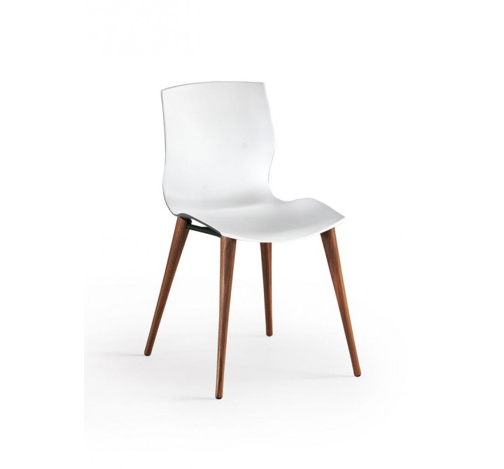  Evalyn Chair With All White Seat In Walnut Legs