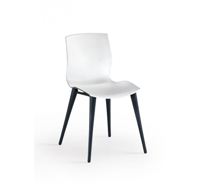 Evalyn Chair White Seat With Anthracite In Anthracite Painted Legs