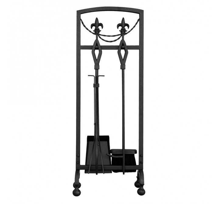 Mr. Bar-B-Q UniFlame® 5 Piece Olde World Iron Fleur-de-Lis Fireset