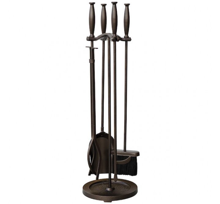 Mr. Bar-B-Q UniFlame® 5 Piece Bronze Finish Fireset with Cylinder Handles