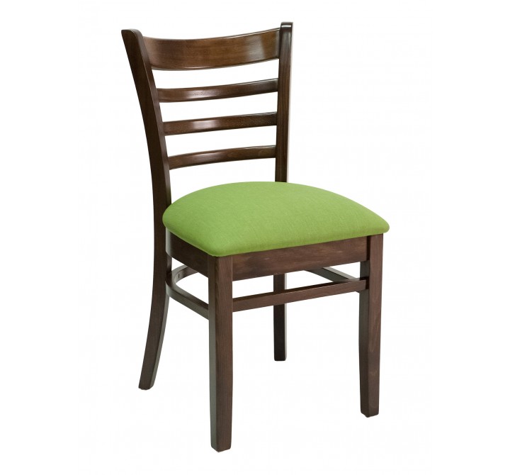 European Beechwood Wood Dining Chair - FLS-05S - Front with Green Cushion