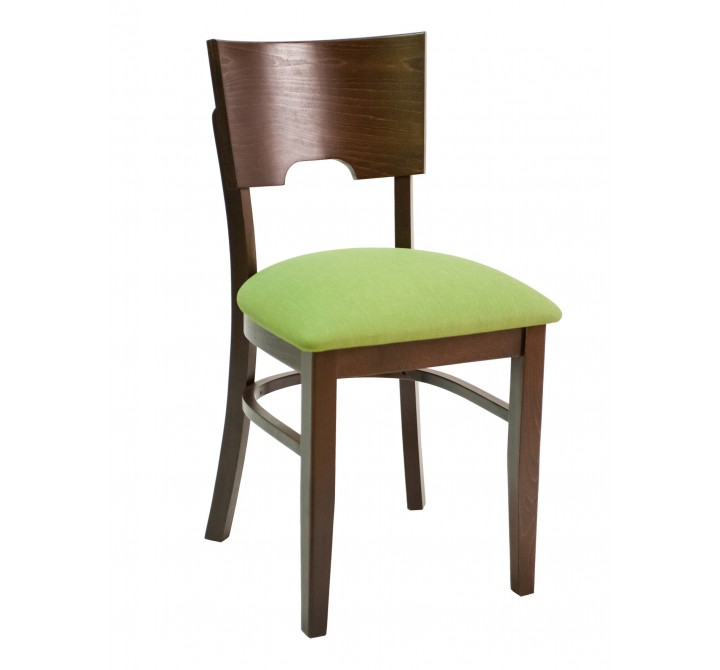 European Beechwood Wood Dining Chair - FLS-11S - With Green Cushion