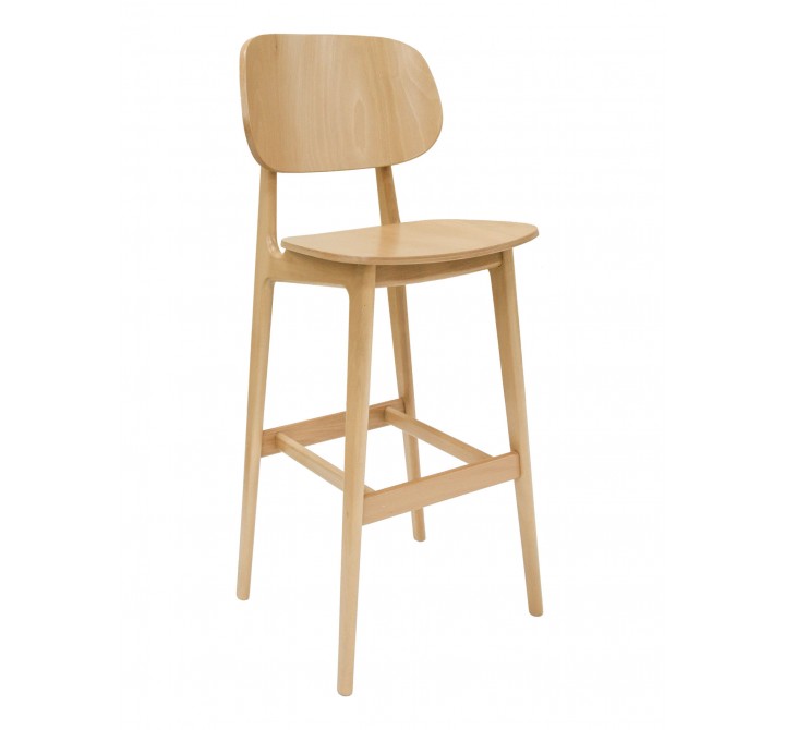 43.25" European Beechwood Wood Barstool - FLS-22B - Front