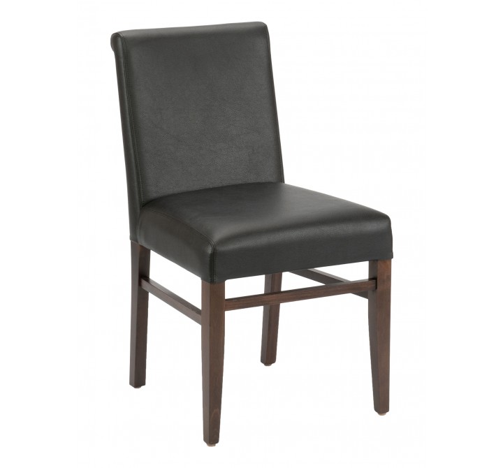 European Beechwood Wood Dining Chair - Front - Black