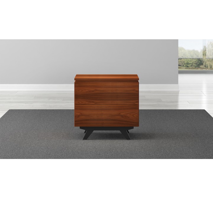 Furnitech Signature Home 24" Mid-Century Modern End Table in Iron Wood -Closed