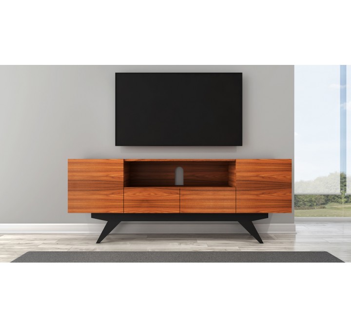 Furnitech Signature Mid-Century Modern TV Console In Wood