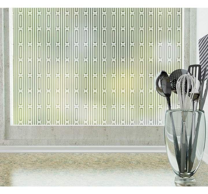 Odhams Press Roman Frosted Non-Adhesive Decorative Window Film - Privacy Cling Film