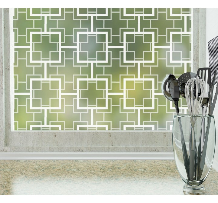 Odhams Press Peggy Frosted Non-Adhesive Decorative Window Film - Privacy Cling Film