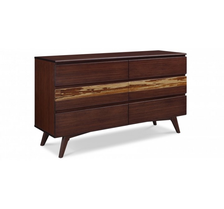 Azara Six Drawer Dresser - Side Angled