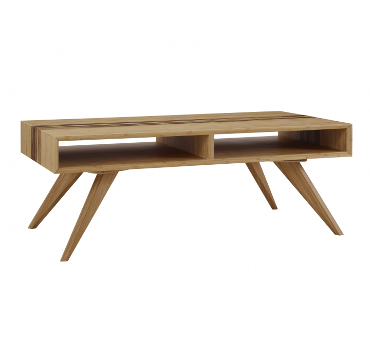 Azara Tiger Coffee Table With Tiger Exotic Inlay - Angled