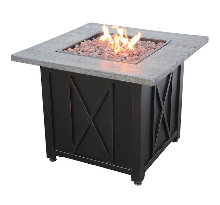 Mr. Bar-B-Q Endless Summer® LP Gas Outdoor Fire Pit with 30-in Wood Look Resin Mantel