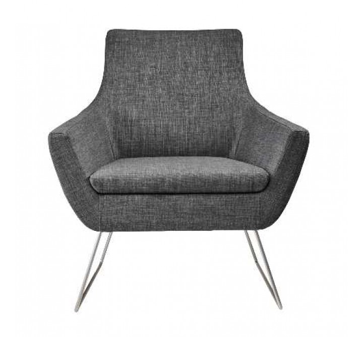 Kendrick Chair Charcoal Grey Fabric - Front