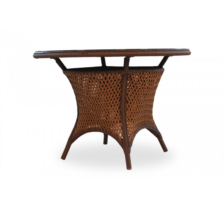 Grand Traverse 42" Round Umbrella Dining Table - Angled