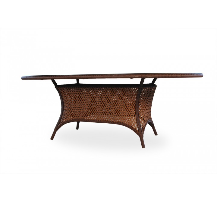 Grand Traverse 84" Oval Umbrella Dining Table - Angled