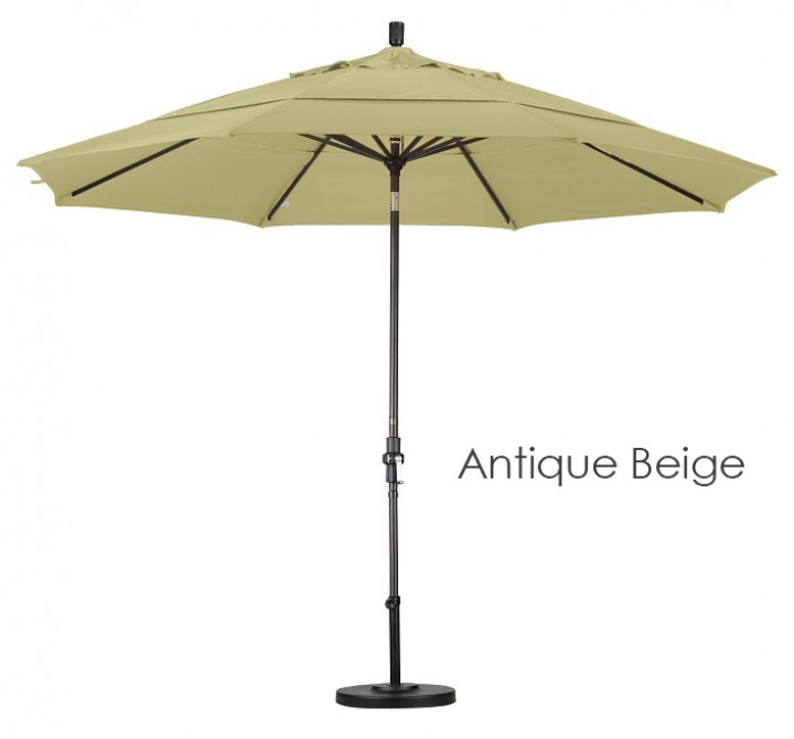 California Umbrella 11' Aluminum Market Umbrella Collar Tilt DV Bronze - Olefin