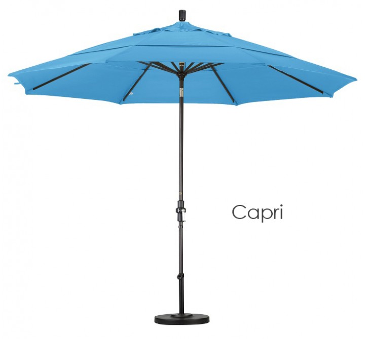 California Umbrella 11' Aluminum Market Umbrella Collar Tilt DV Bronze - Pacifica