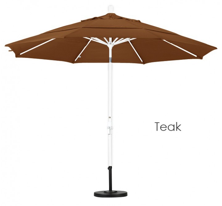 California Umbrella 11' Aluminum Market Umbrella Collar Tilt Matted White - Olefin