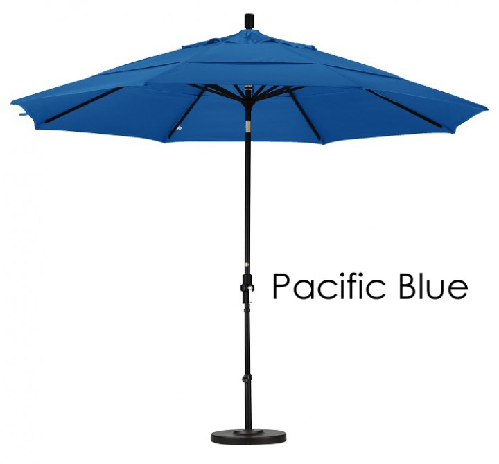 California Umbrella 11' Aluminum Market Umbrella Collar Tilt Matted White - Olefin