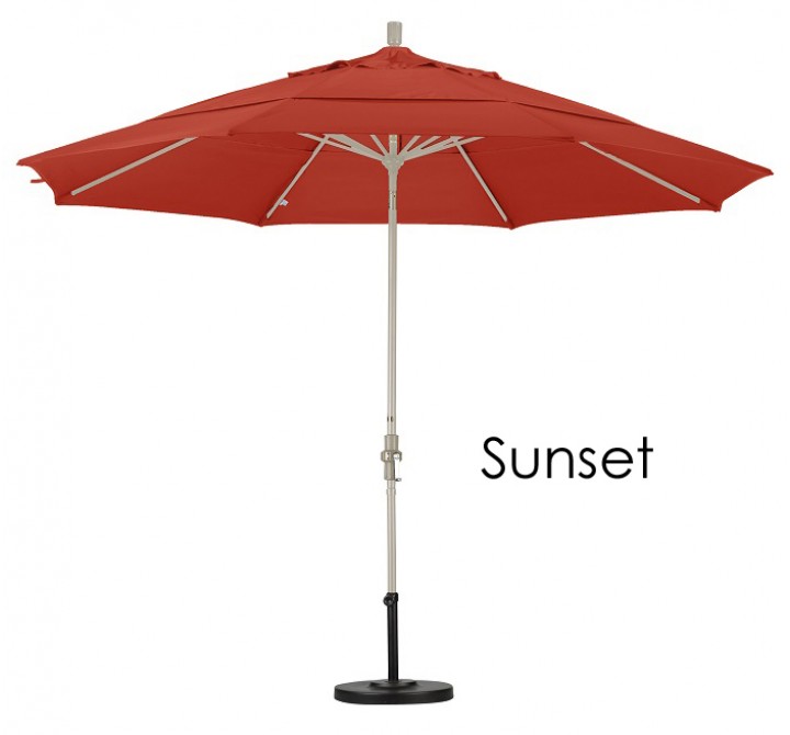 California Umbrella 11' Aluminum Market Umbrella Collar Tilt DV Sand - Olefin