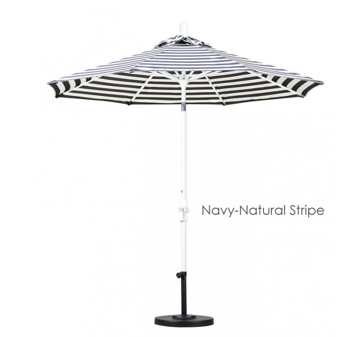 California Umbrella 9' Aluminum Market Umbrella Collar Tilt - Matted White - Olefin