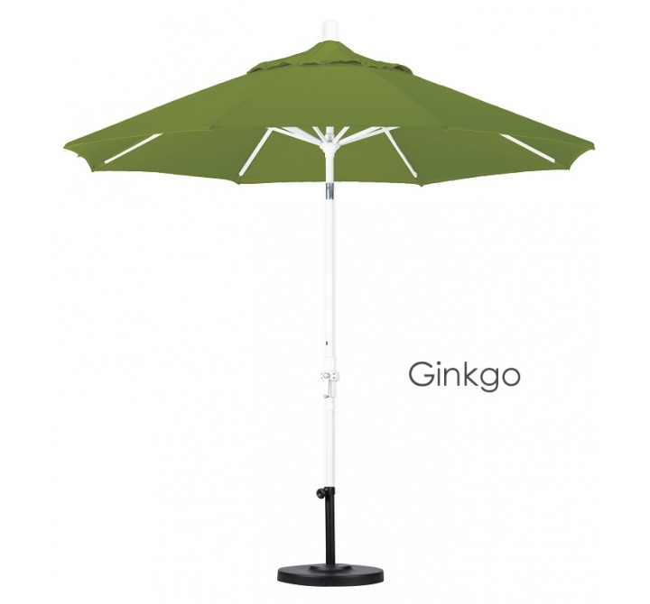 California Umbrella 9' Aluminum Market Umbrella Collar Tilt - Matted White - Pacifica