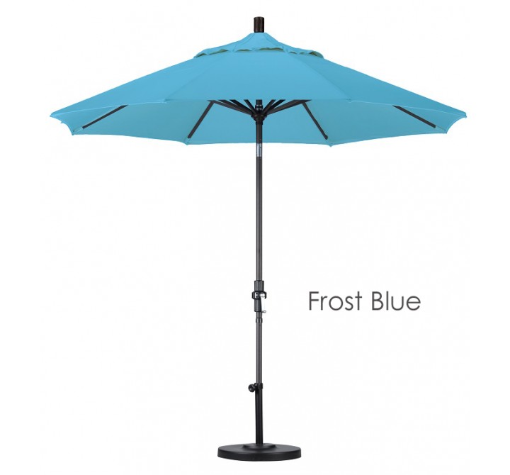 California Umbrella 9' Aluminum Market Umbrella Collar Tilt - Matted Black - Olefin