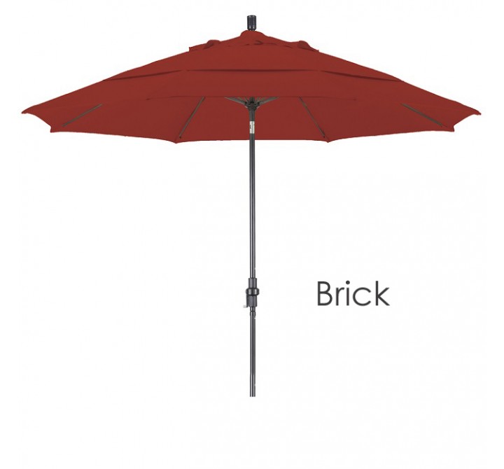 California Umbrella 11' Aluminum Market Umbrella Collar Tilt DV Bronze - Pacifica