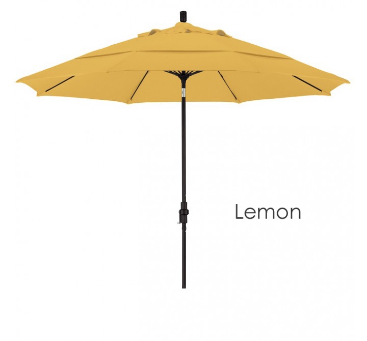 California Umbrella 11' Fiberglass Market Umbrella Collar Tilt DV Matted White - Olefin