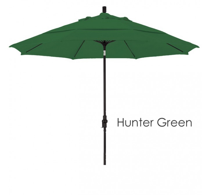 California Umbrella 11' Fiberglass Market Umbrella Collar Tilt DV Matted White - Pacifica