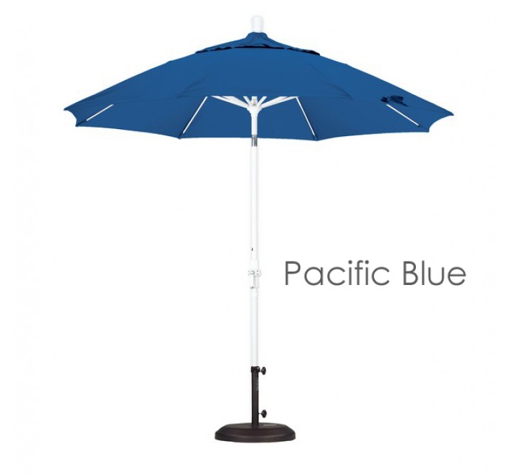 California Umbrella 9' Fiberglass Market Umbrella Collar Tilt M White - Sunbrella