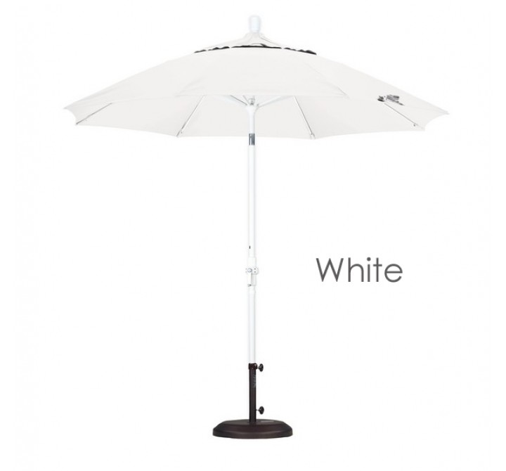 California Umbrella 9' Fiberglass Market Umbrella Collar Tilt M White - Olefin