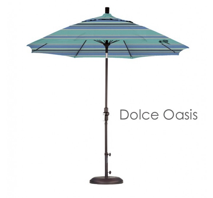 California Umbrella 9' Fiberglass Market Umbrella Collar Tilt M Black - Sunbrella