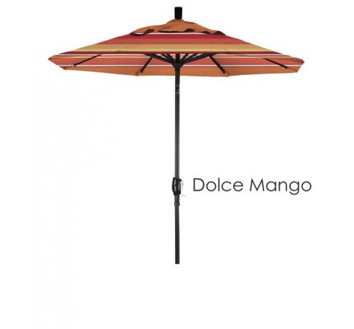 California Umbrella 7.5' Aluminum Market Umbrella Push Tilt M Black - Sunbrella