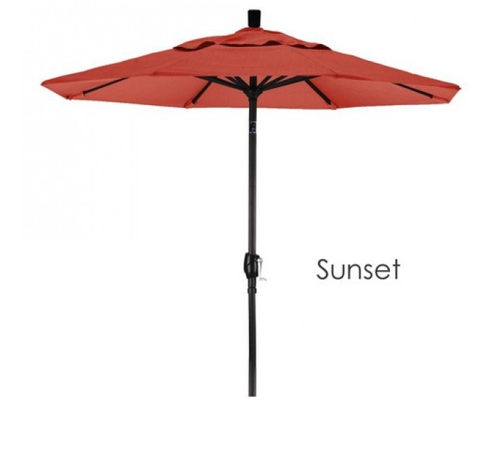 California Umbrella 7.5' Aluminum Market Umbrella Push Tilt M Black - Olefin