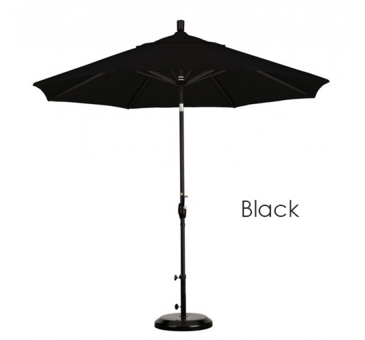 California Umbrella 9' Aluminum Market Umbrella Push Tilt - M Black - Pacifica