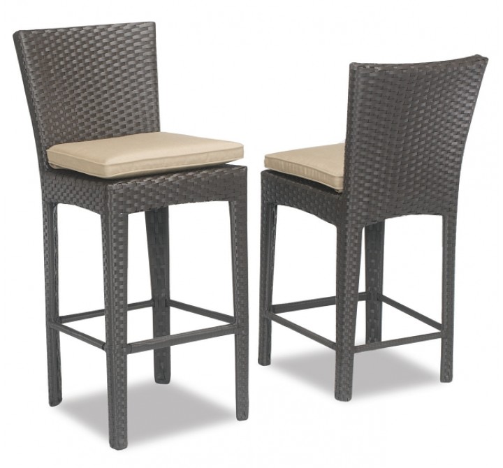 Sunset West Wicker Solana Barstool With Cushions