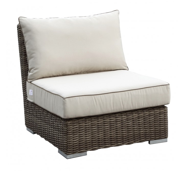 Sunset West Coronado Wicker Armless Club Chair With Cushions