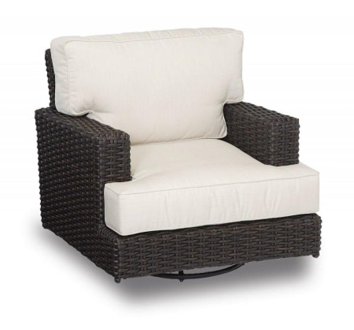 Wicker Solana Swivel Rocking Club Chair With Cushions