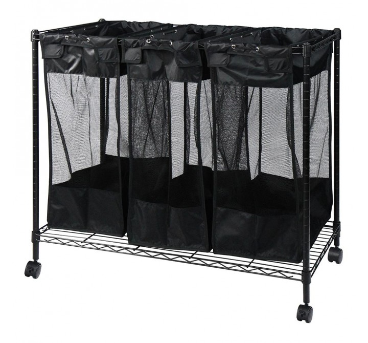  Triple Storage Organizer and Laundry Sorter - Angled