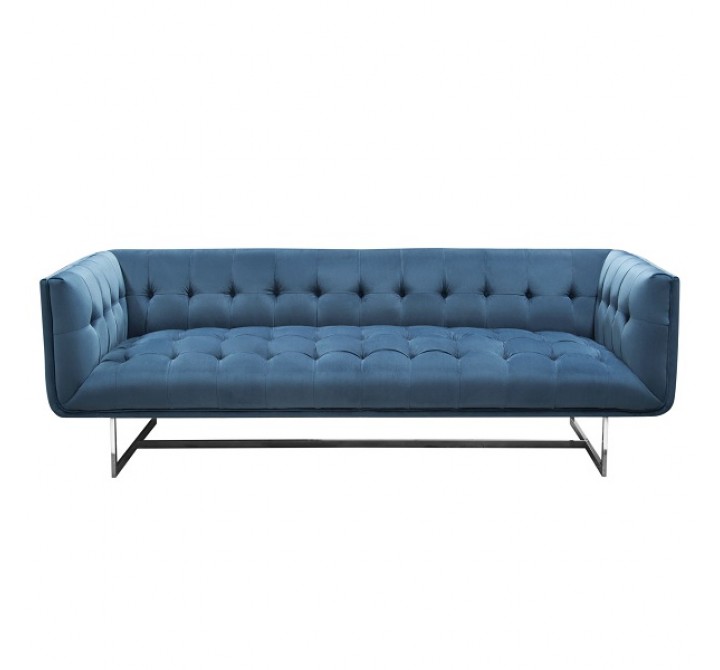 Diamond Sofa Hollywood Tufted Sofa in Royal Blue Velvet