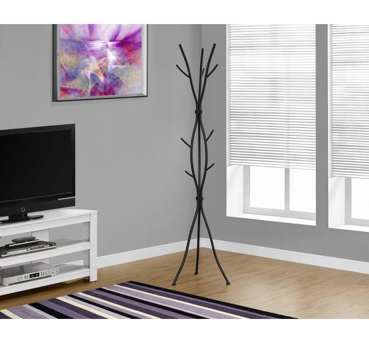 Monarch Specialties Coat Rack - Hammed Black Metal