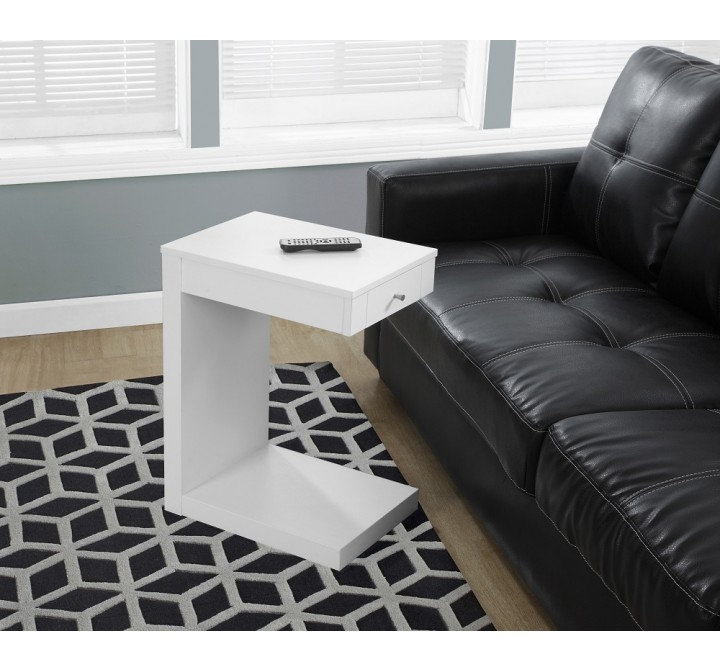 Accent Table - White With A Drawer