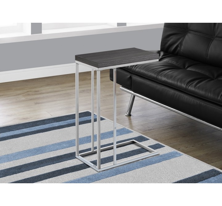 Accent Table - Grey With Chrome Metal