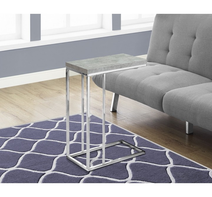 Accent Table - Grey Cement With Chrome Metal